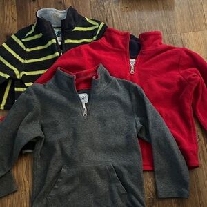 *Bundle :Cozy Kids Fleece Pullover Set - Red, Gray, and Striped